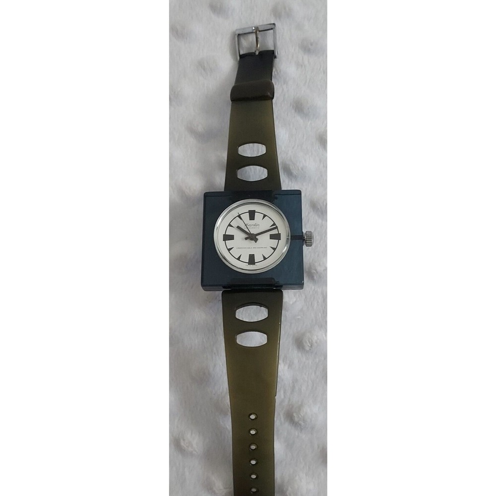 90s Hamlin Black Watch Astromatic Square Swiss Unbreakable Mainspring Chancellor